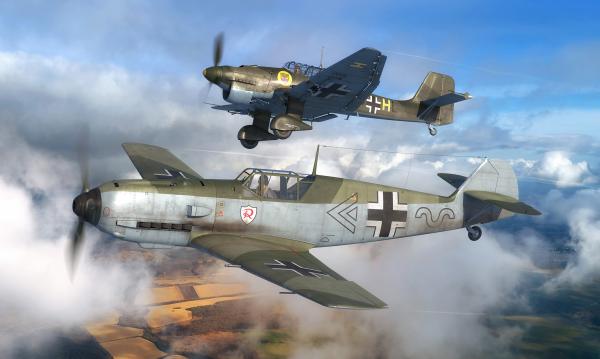 1_144_Messerschmitt_Bf109E___Junkers_Ju87B_Stuka_Revell_2