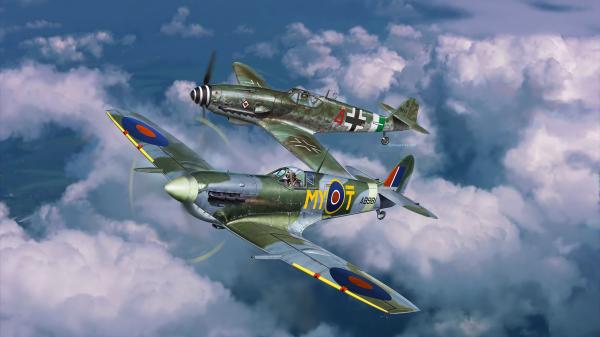 1_72_Combat_Set_Messerschmitt_Bf109G_10___Spitfire_Mk_V_Revell