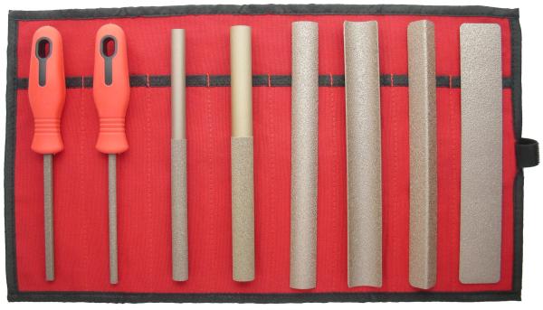 8x_grof__180_Grit__Hand_Vijls_in_a_Rode_Tool_Roll_met_Grip